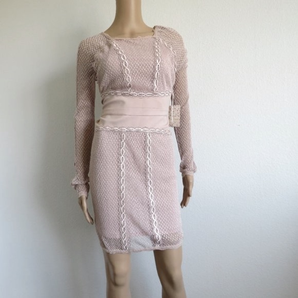 FREE PEOPLE $250 Women Lace and Mesh Body-Con Dress Size S NWT - Picture 5 of 6